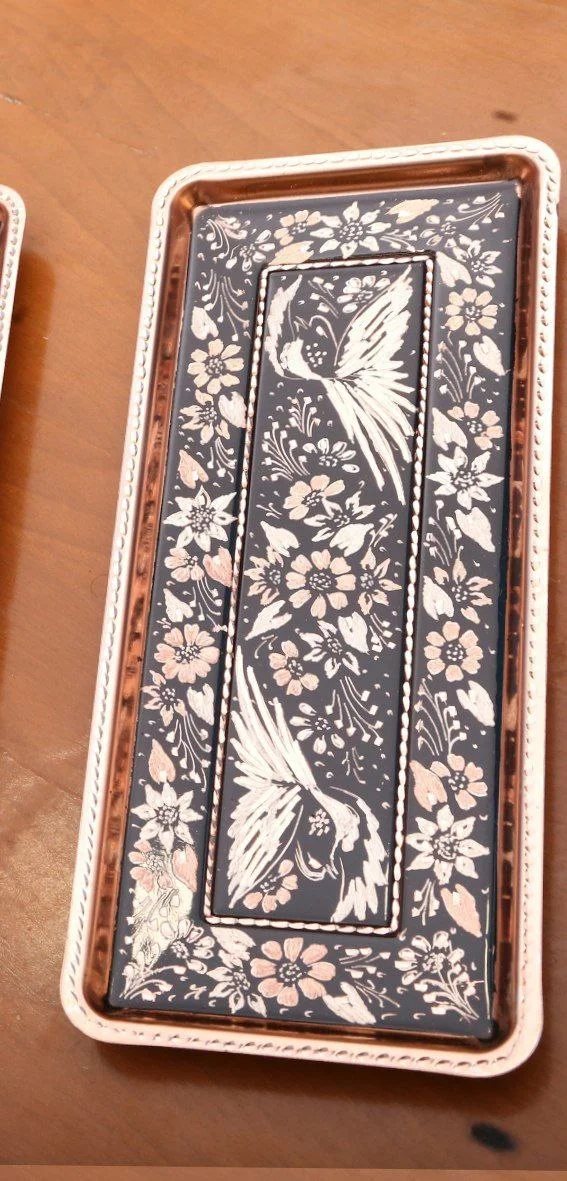 رولت خوری مسی طرح گل و بلبل