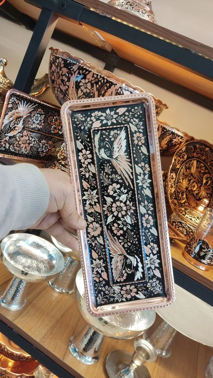 رولت خوری مسی طرح گل و بلبل