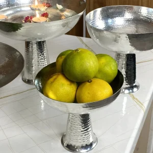 سرویس پذیرایی مسی دست ساز پایه بلند با آبکاری کروم