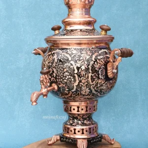 سماور مسی ذغالی الماس تراش آب و نقره