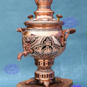 سماور مسی نقره کوب ذغالی