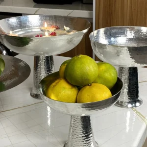 شکلات خوری مسی دست سار پایه بلند با آبکاری کروم