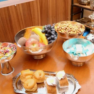 شکلات خوری مسی دست سار پایه بلند با آبکاری کروم