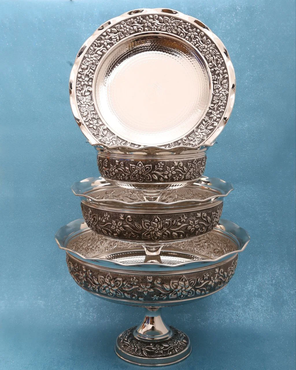 شیرینی خوری مسی بهار با آبکاری کروم