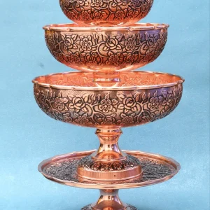 شیرینی خوری مسی تک پایه بلند نقشینه