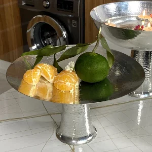 شیرینی خوری مسی دست ساز پایه بلند قلع شده