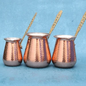 قهوه جوش مسی دسته برنجی سایز متوسط