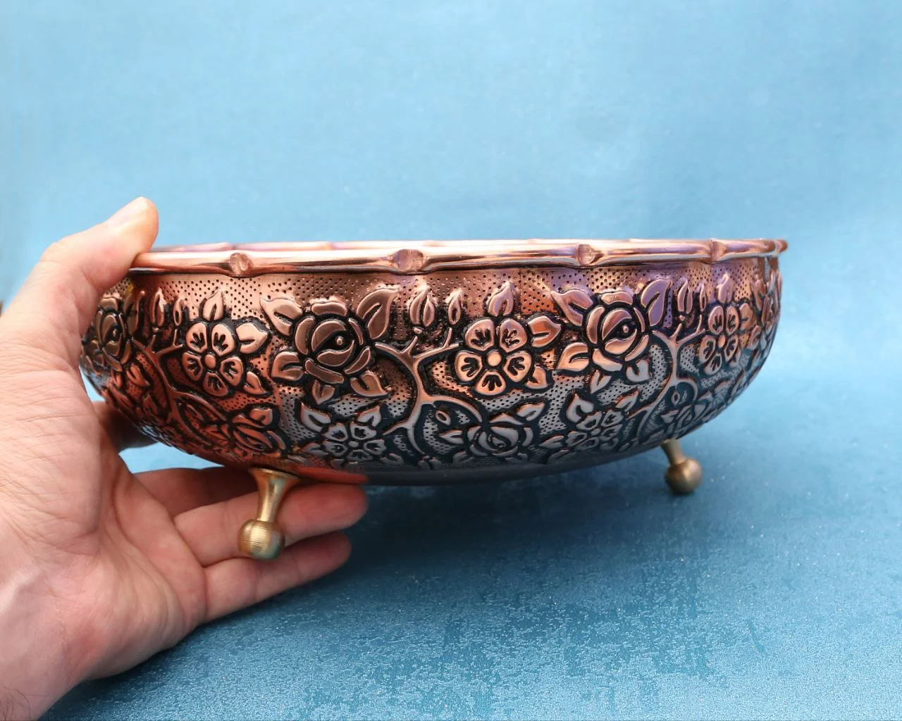 میوه خوری مسی سه پایه نقشینه