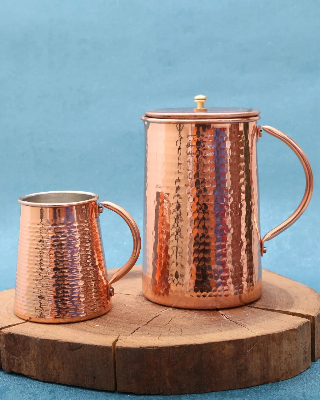 پارچ چکشی مسی درب دار