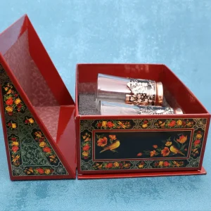 پک هدیه مس نفیس لیوان دو عددی هما آب و نقره