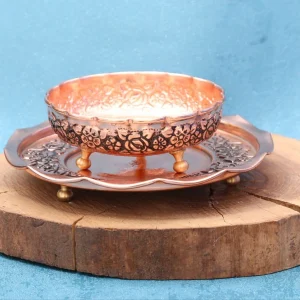 پیاله مسی سه پایه نقشینه