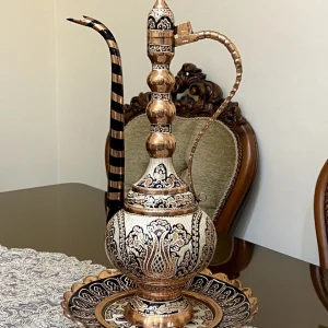 آفتابه لگن مسی نقره کوب