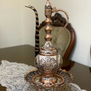 آفتابه لگن مسی نقره کوب