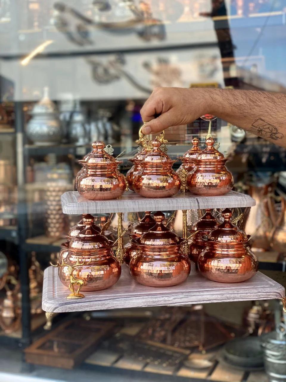 جا ادویه مسی دوطبقه دوازده عددی