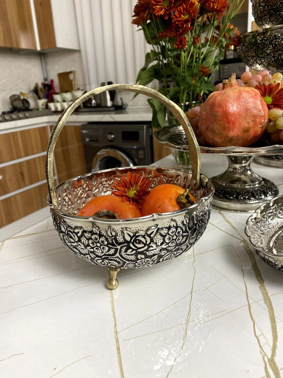 سبد مسی گلبرگ کوچک با آبکاری کروم