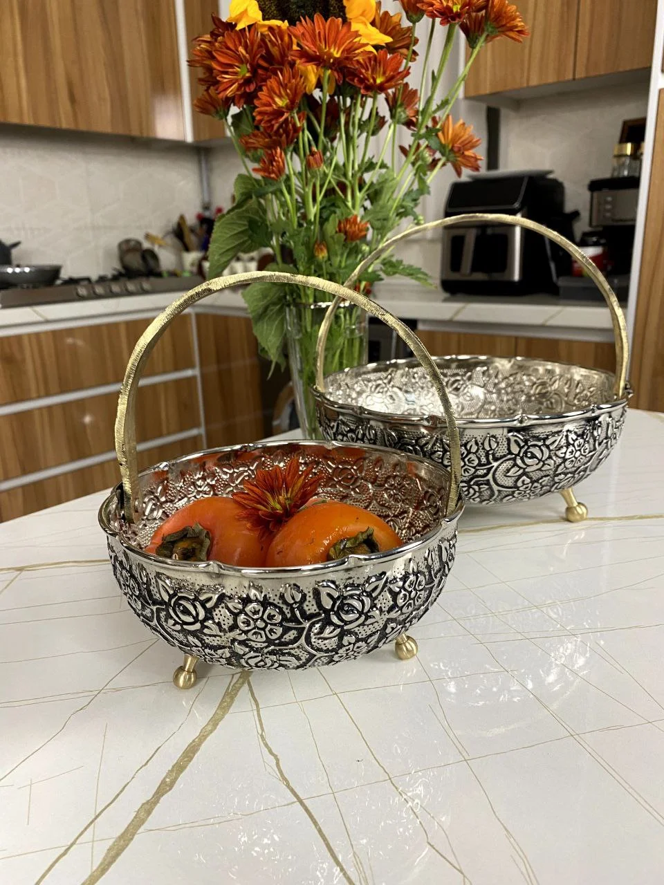 سبد مسی گلبرگ کوچک با آبکاری کروم