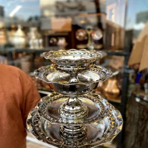 سرویس پذیرایی مسی فضلی با آبکاری کروم