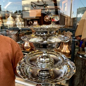 سرویس پذیرایی مسی فضلی با آبکاری کروم