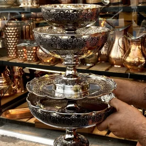 سرویس پذیرایی مسی گلبرگ با آبکاری کروم