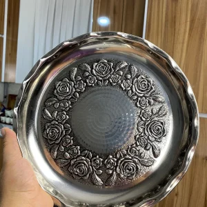 سینی مسی گلبرگ رز با آبکاری کروم