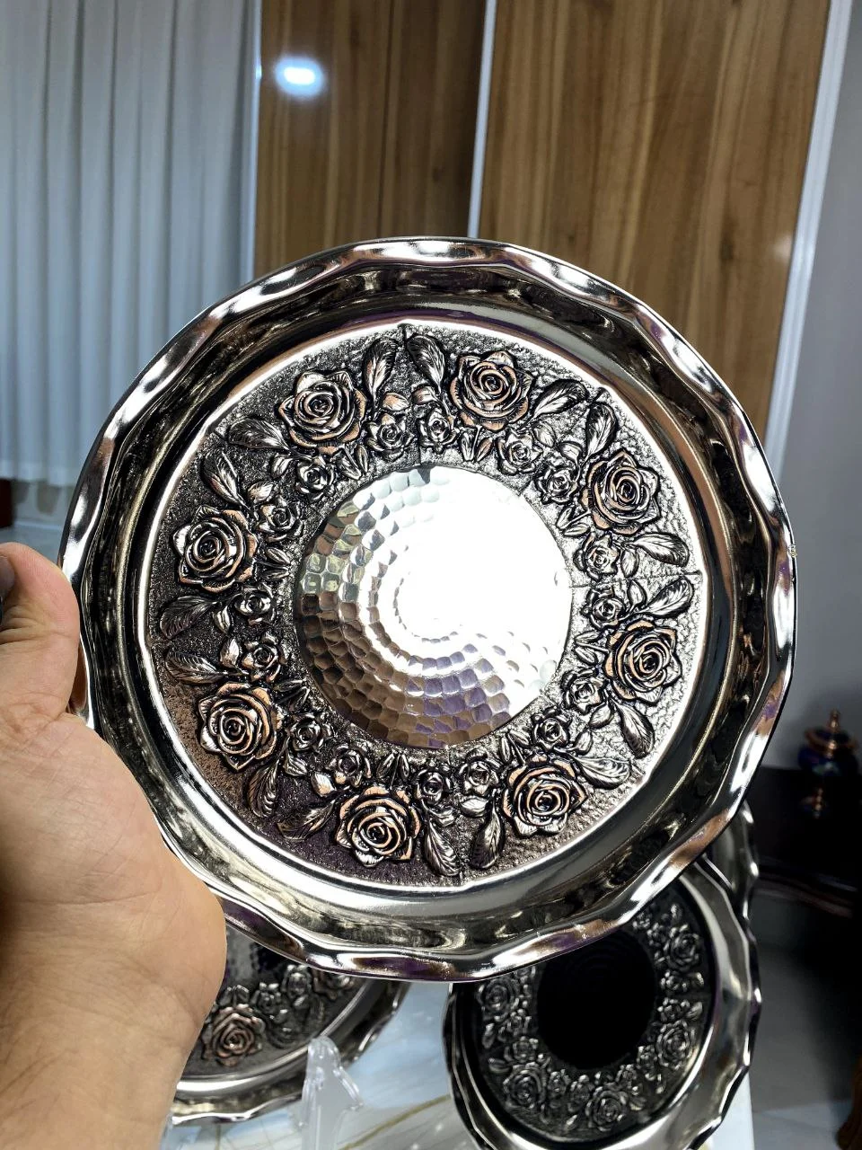 سینی مسی گلبرگ کروم قطر24 سانت مسزنجان