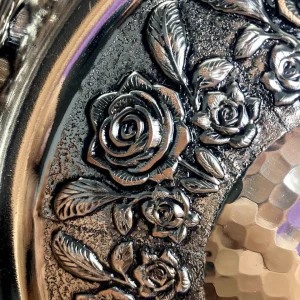 سینی مسی گلبرگ رز با آبکاری کروم