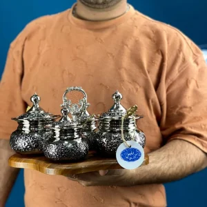 پاسماوری مسی ۴ عددی با استند چوبی با آبکاری کروم