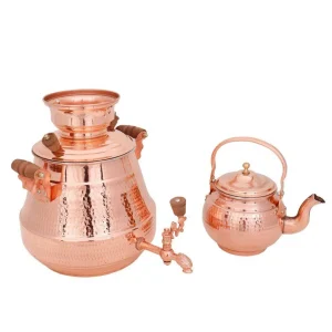 کتری روگازی مسی 4 لیتری همراه با قوری